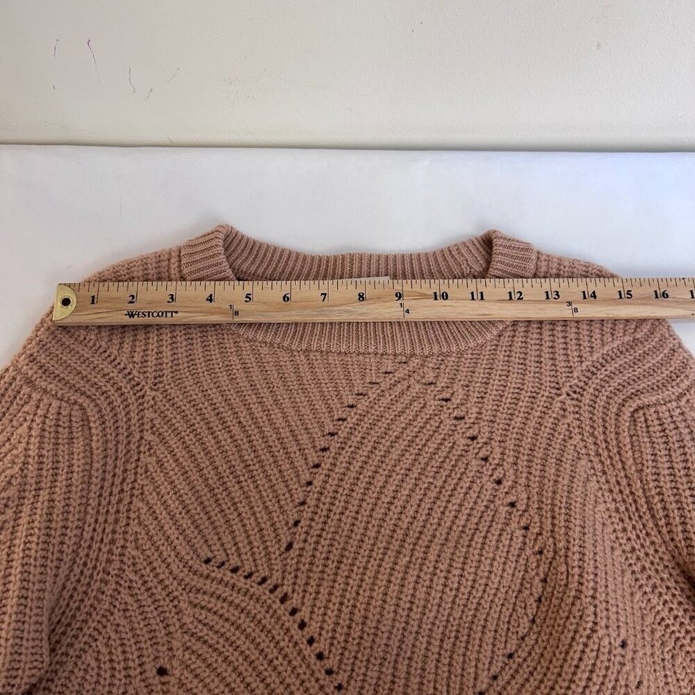 Wilfred Aritzia Merino Wool Pointelle Knit Sweater Mauve Pink XS - Picture 7 of 9